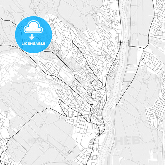 Vector PDF map of Szentendre, Hungary