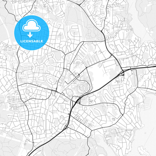 Vector PDF map of Täby, Sweden