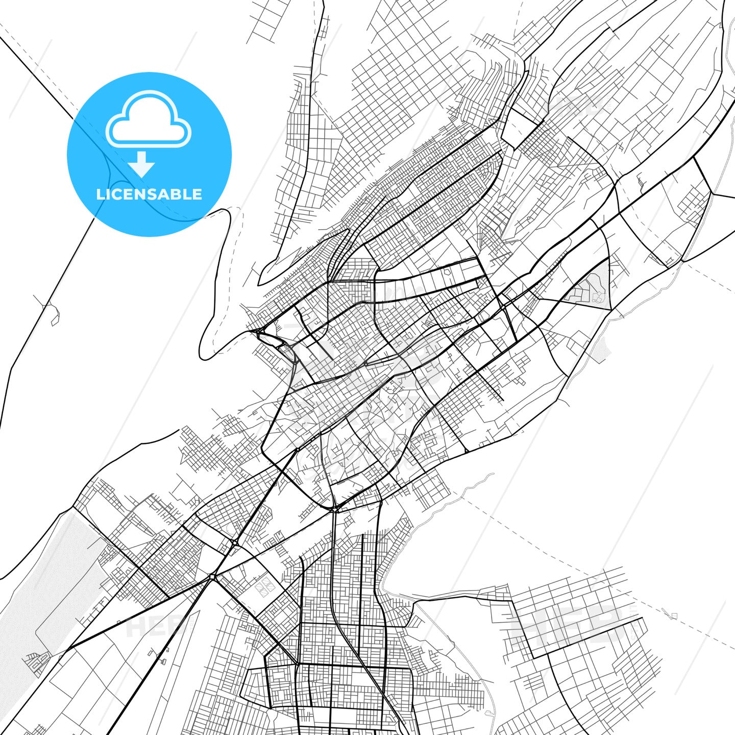 Vector PDF map of Tacna, Peru