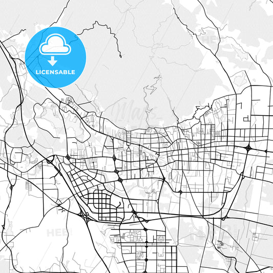 Vector PDF map of Tai an, China