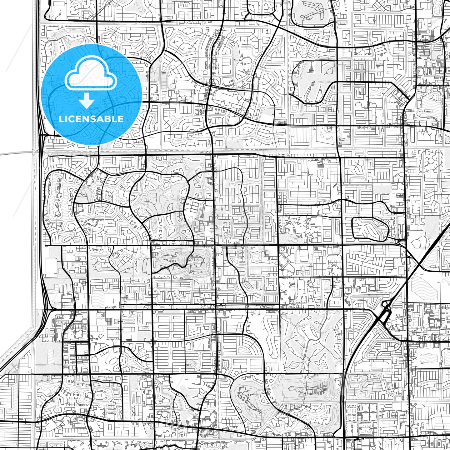 Vector PDF map of Tamarac, Florida, United States