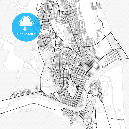 Vector PDF map of Tampico, Mexico