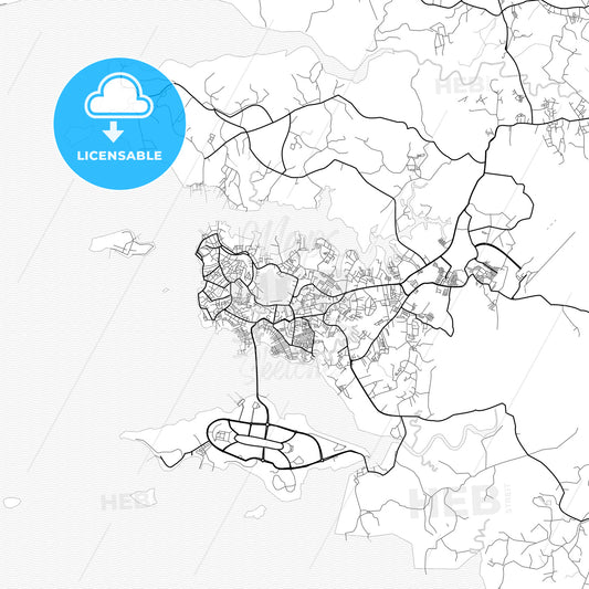 Vector PDF map of Tanjung Pinang, Indonesia