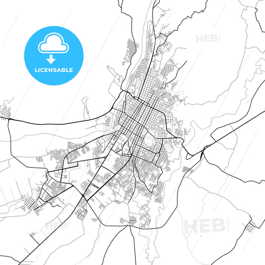 Vector PDF map of Tapachula, Mexico