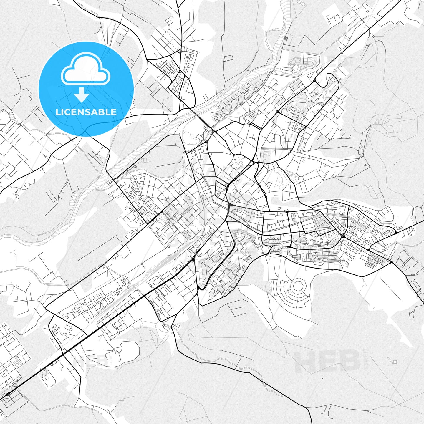 Vector PDF map of Târgu Mureș, Romania