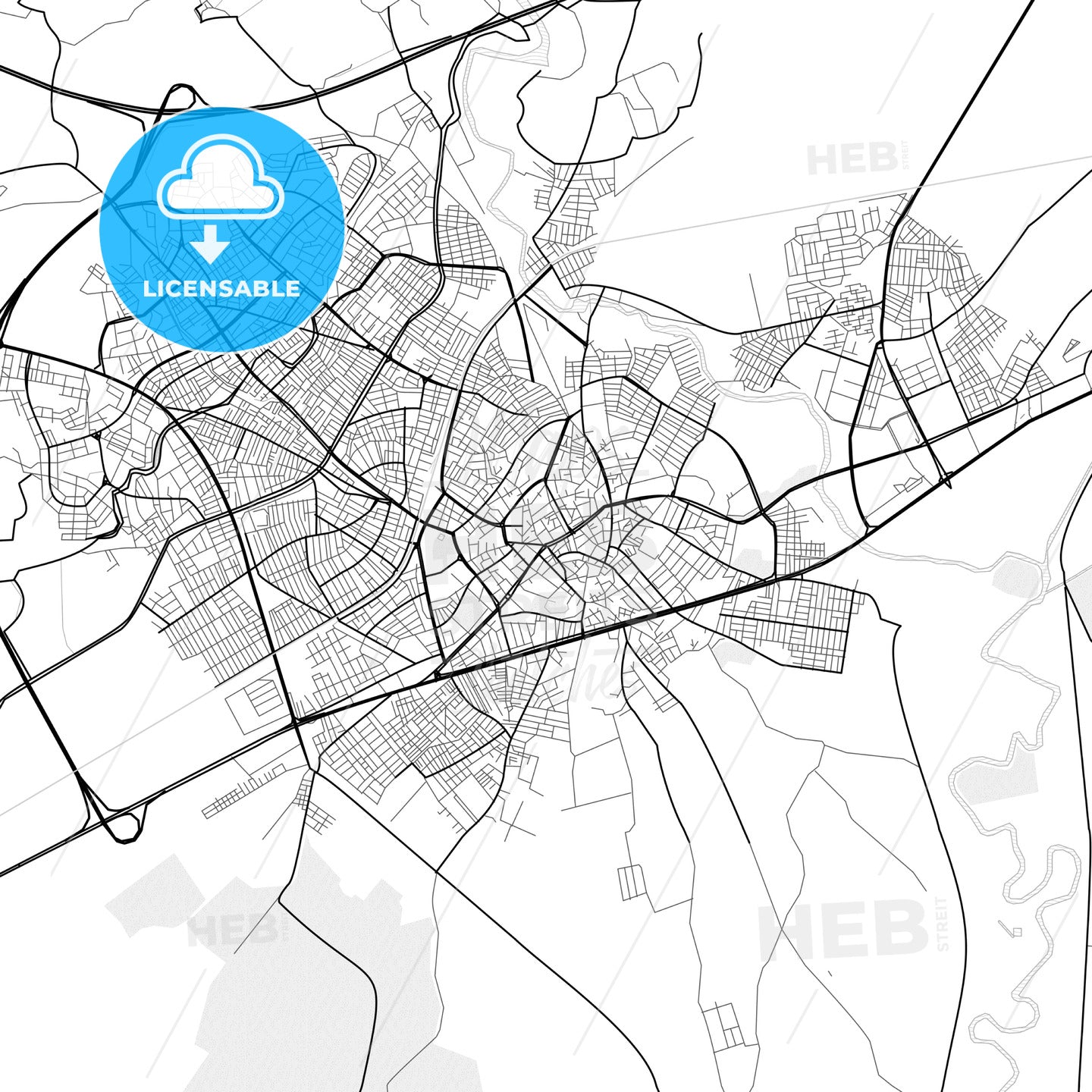 Vector PDF map of Tarsus, Turkey