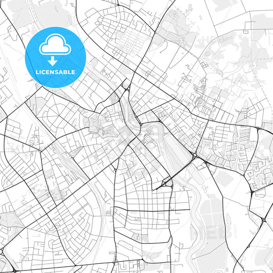 Vector PDF map of Tartu, Estonia