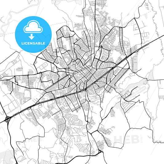 Vector PDF map of Taubate, Brazil