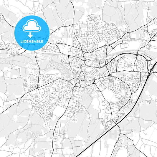 Vector PDF map of Taunton, England