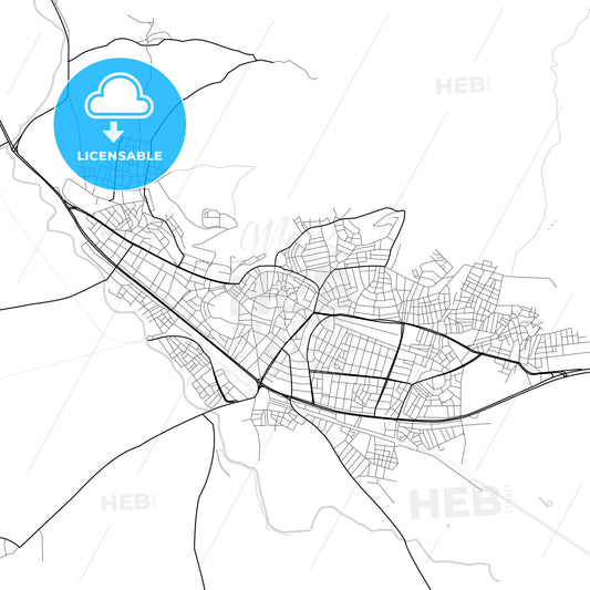 Vector PDF map of Tavşanlı, Turkey