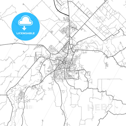 Vector PDF map of Tebing Tinggi, Indonesia