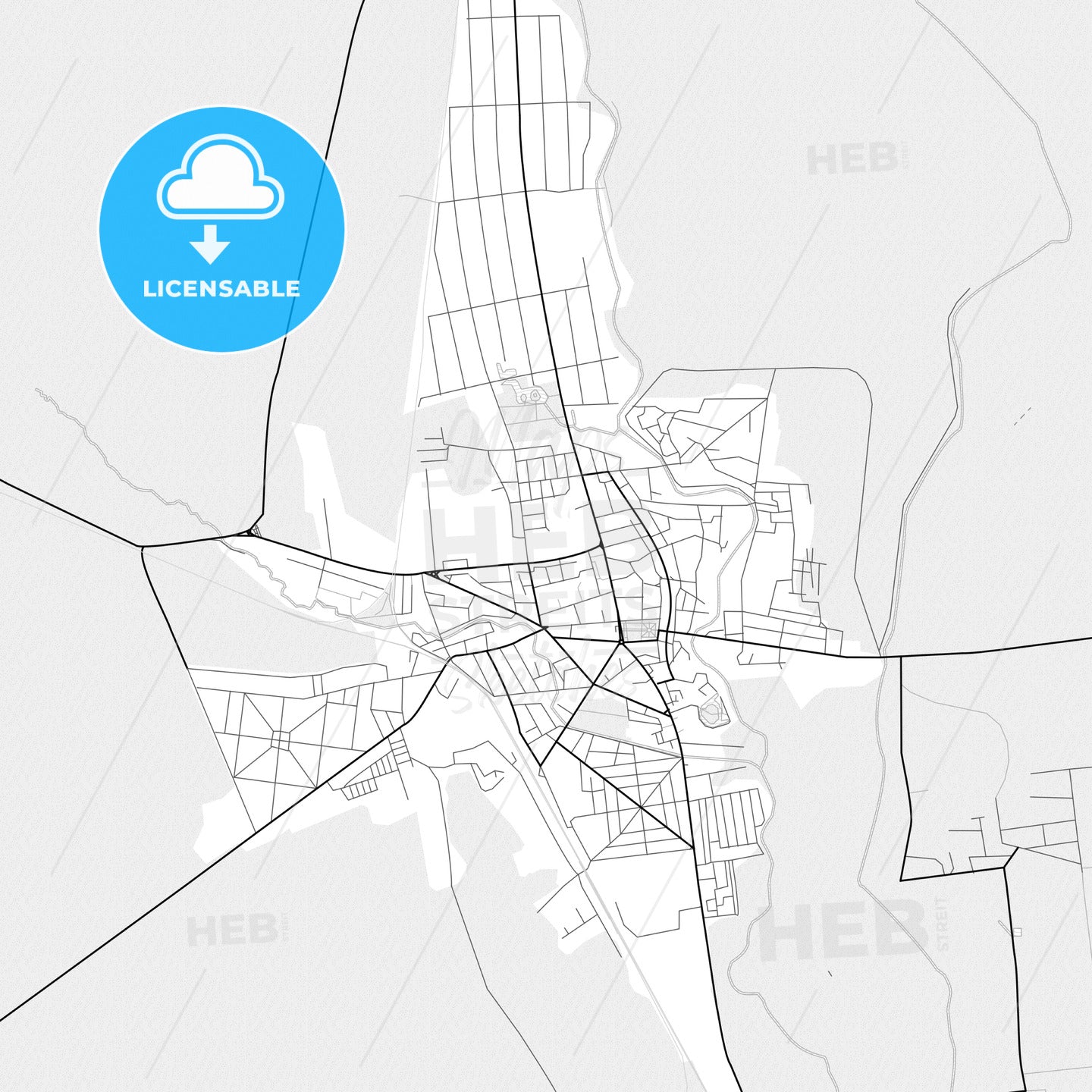 Vector PDF map of Tecuci, Romania