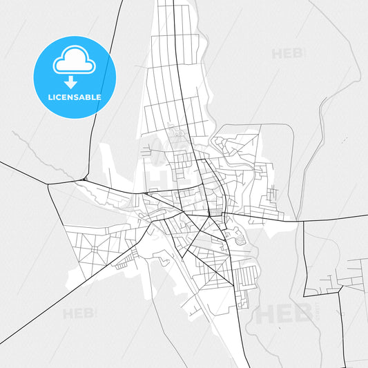 Vector PDF map of Tecuci, Romania