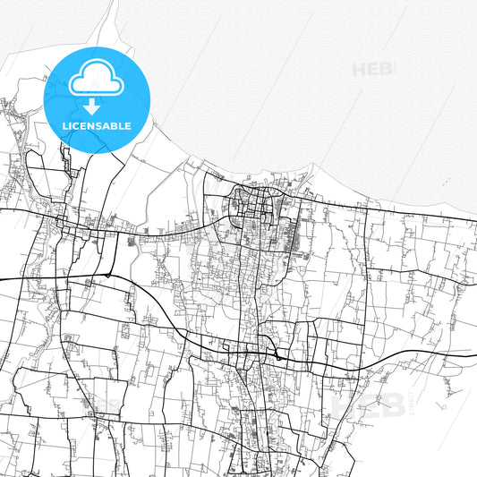 Vector PDF map of Tegal, Indonesia