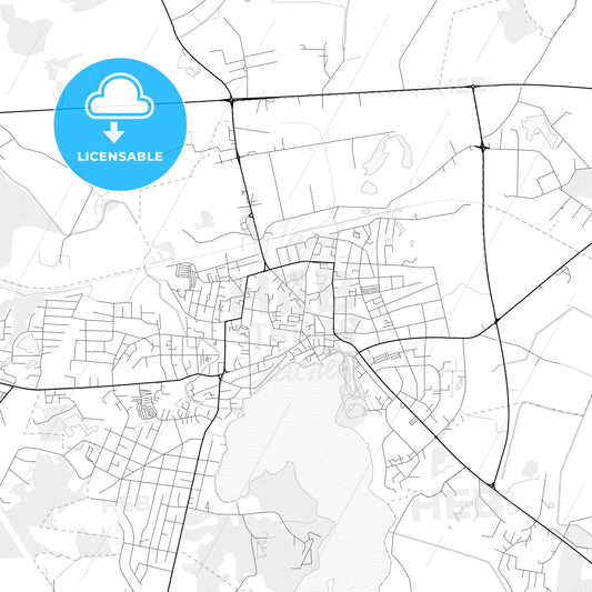 Vector PDF map of Telšiai, Lithuania