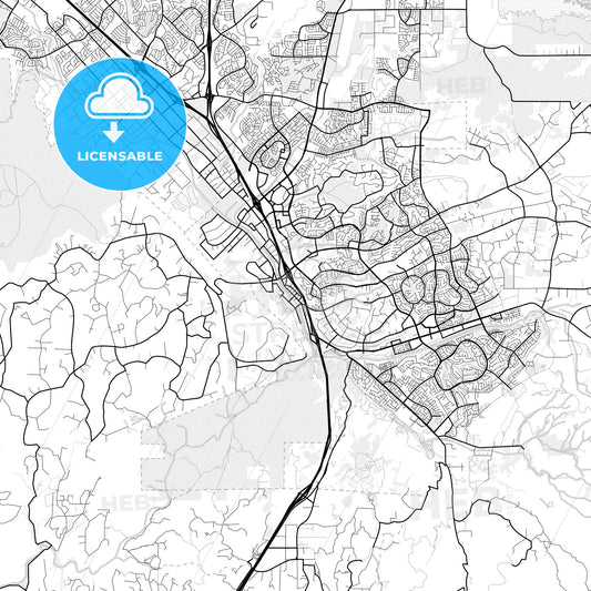 Vector PDF map of Temecula, California, United States