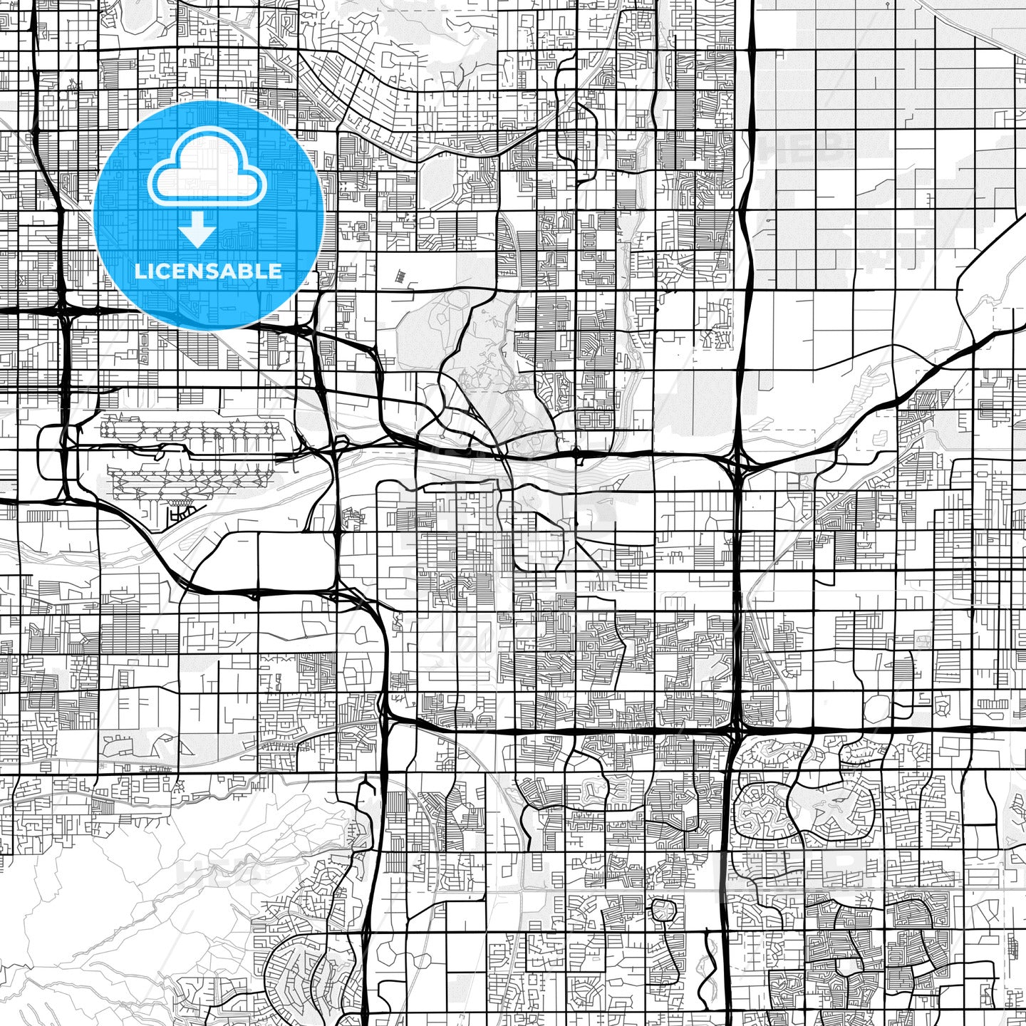 Vector PDF map of Tempe, Arizona, United States