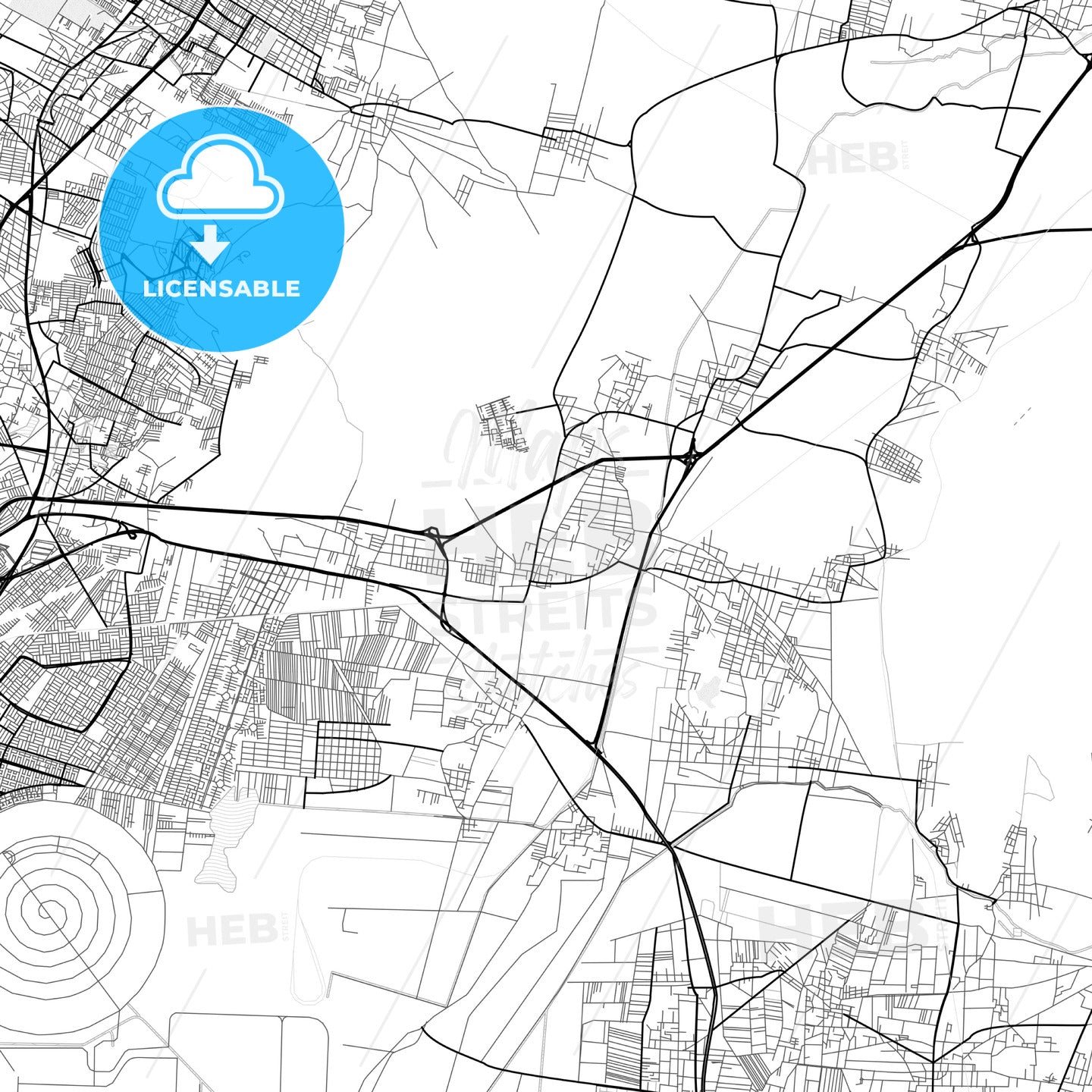 Vector PDF map of Tepexpan, Mexico