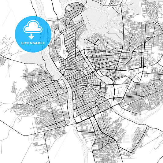 Vector PDF map of Teresina, Brazil