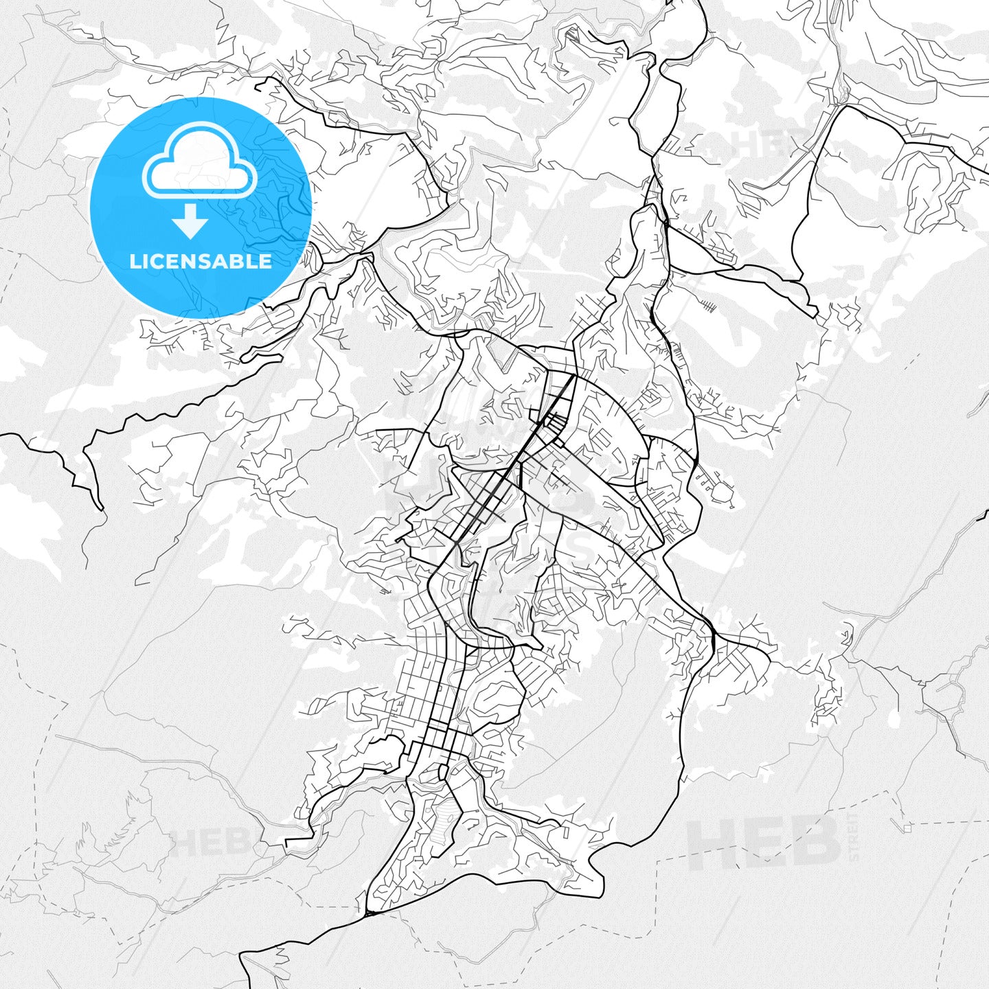 Vector PDF map of Teresopolis, Brazil