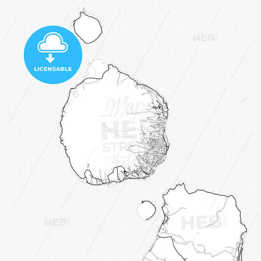 Vector PDF map of Ternate, Indonesia