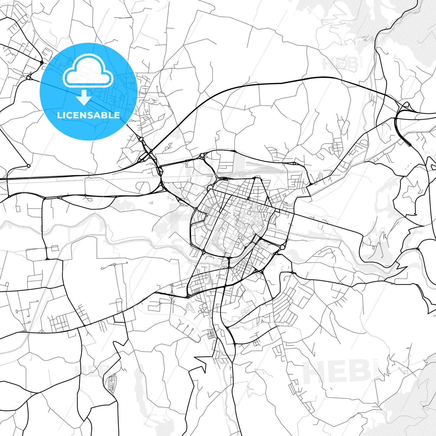 Vector PDF map of Terni, Italy