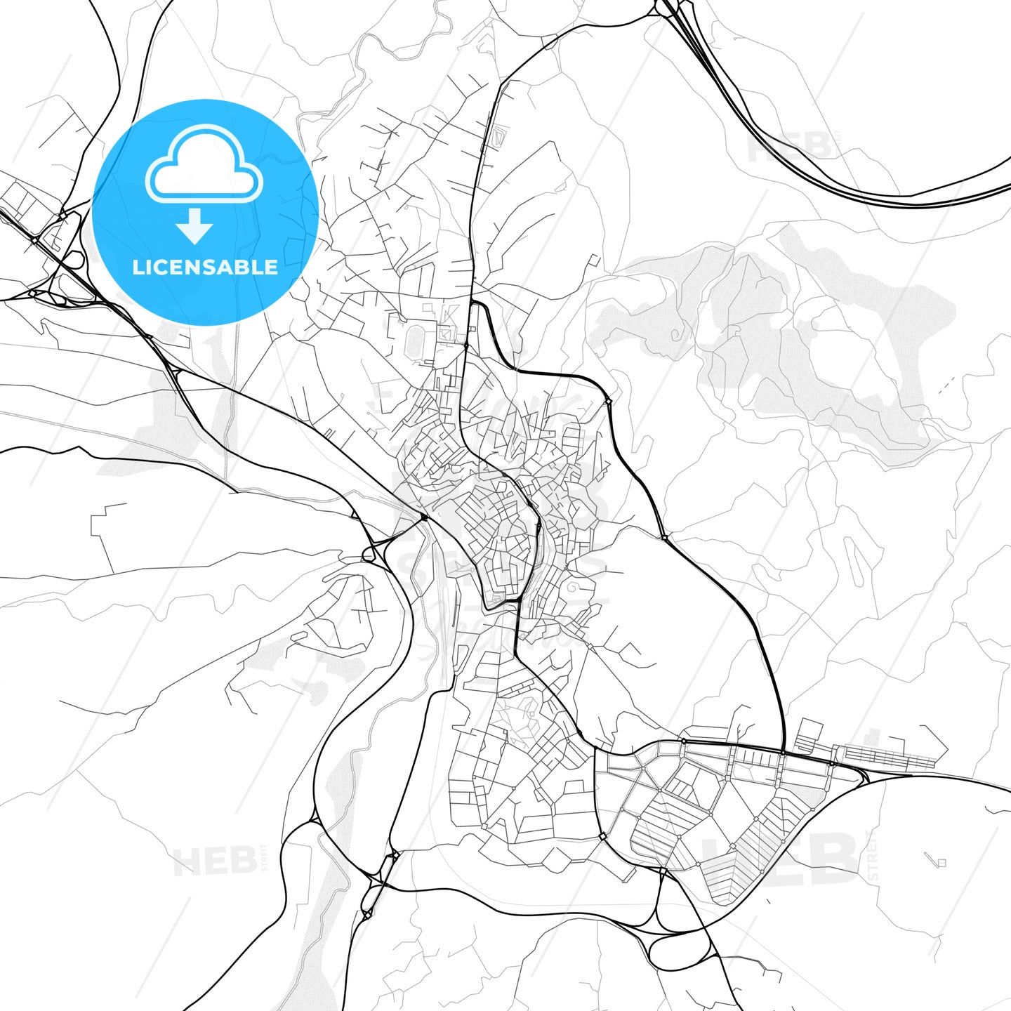 Vector PDF map of Teruel, Spain