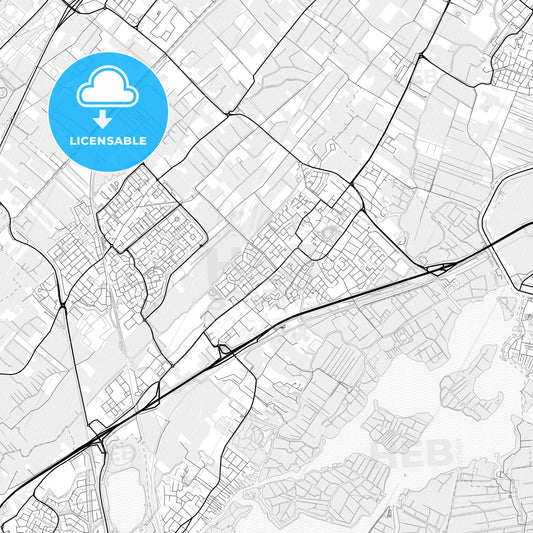 Vector PDF map of Teylingen, Netherlands