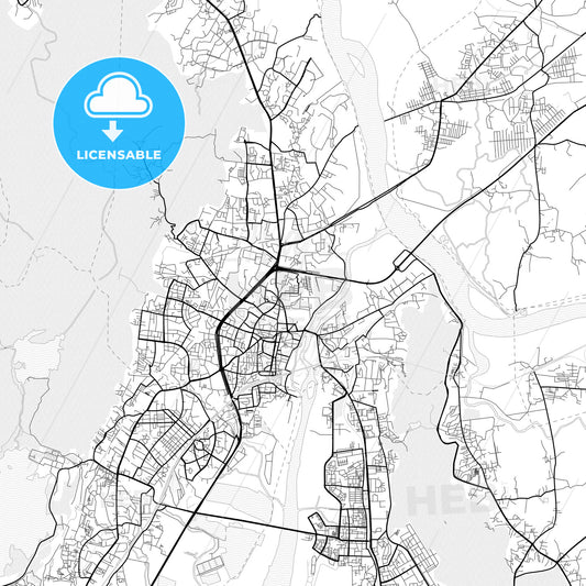 Vector PDF map of Thane, India