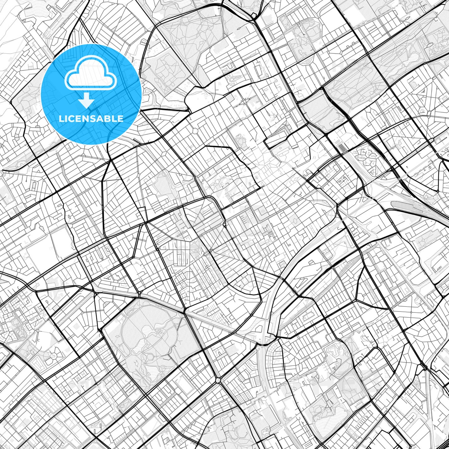 Vector PDF map of The Hague, Netherlands