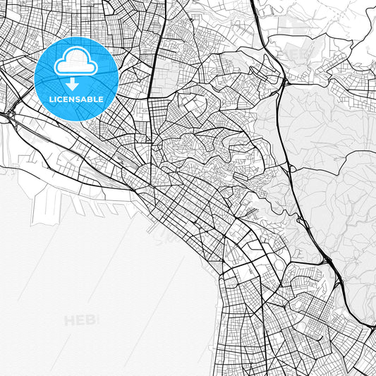 Vector PDF map of  Thessaloniki, Greece