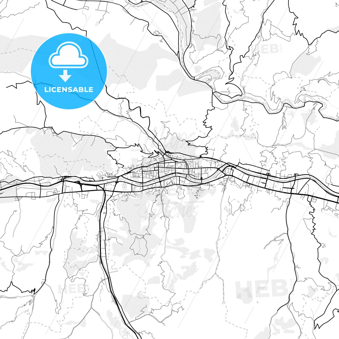 Vector PDF map of Tianshui, China