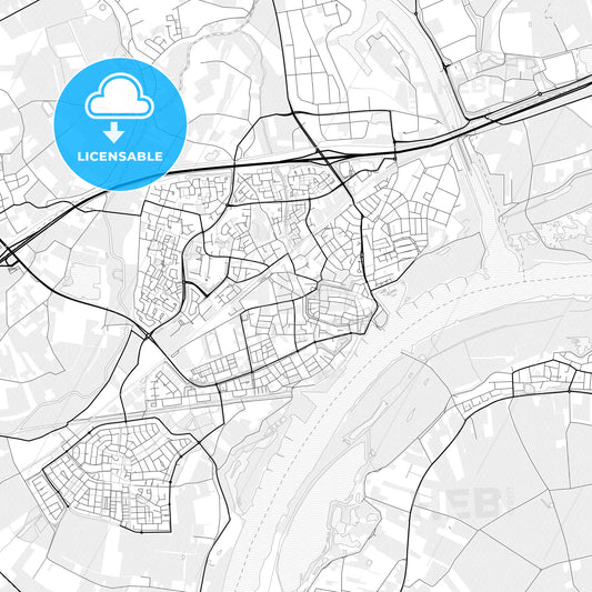 Vector PDF map of Tiel, Netherlands