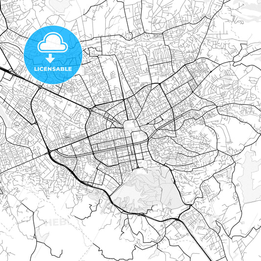 Vector PDF map of Tirana, Albania