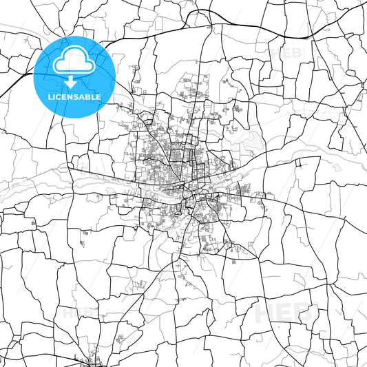 Vector PDF map of Tiruppur, India