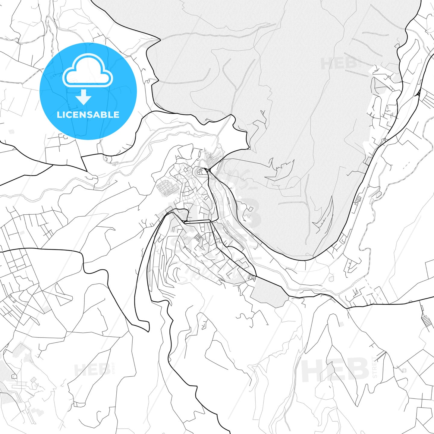 Vector PDF map of Tivoli, Italy