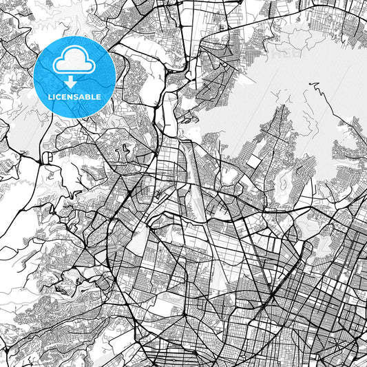 Vector PDF map of Tlalnepantla, Mexico