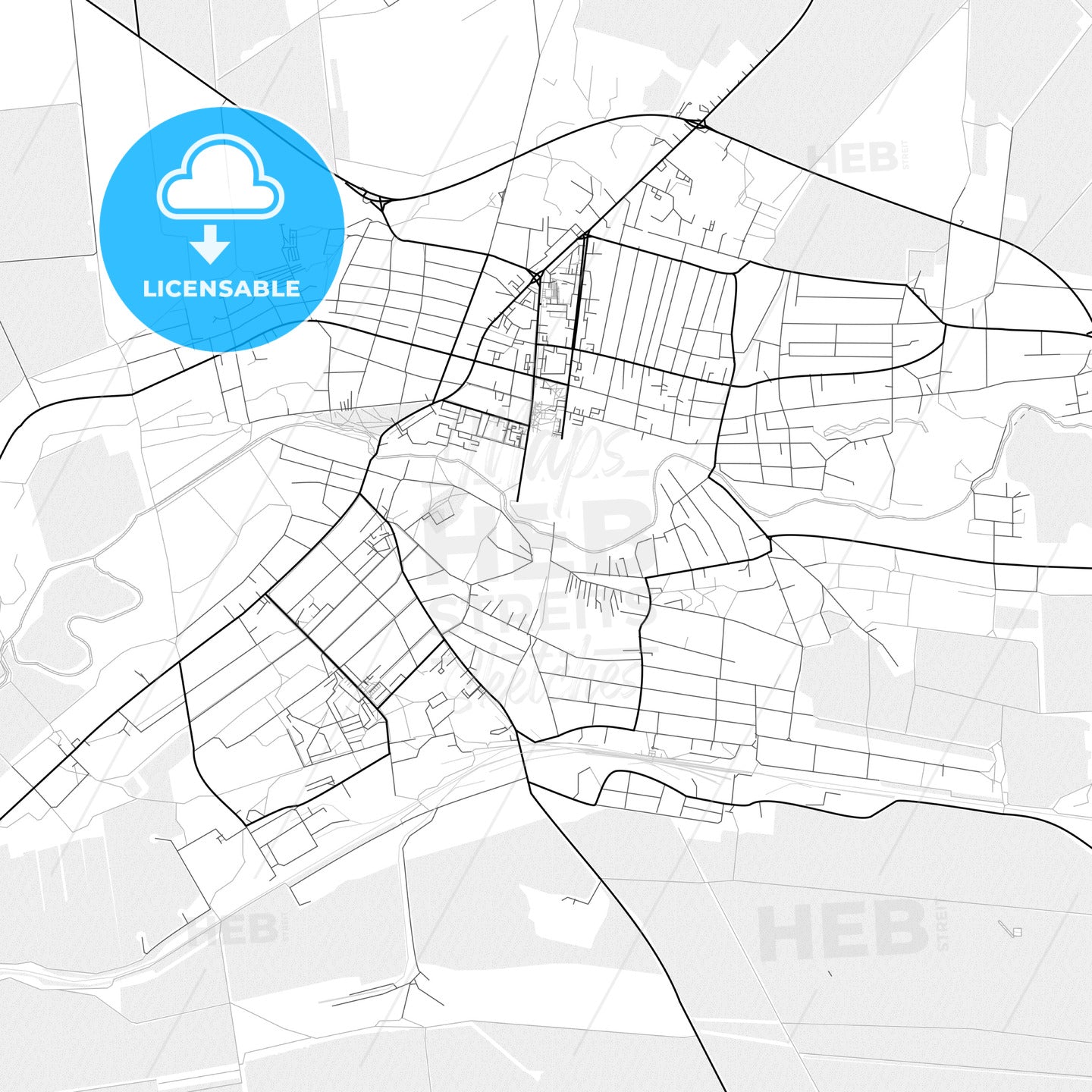 Vector PDF map of Tokmak, Ukraine