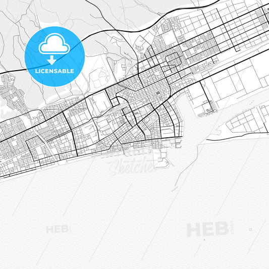 Vector PDF map of Tomakomai, Japan