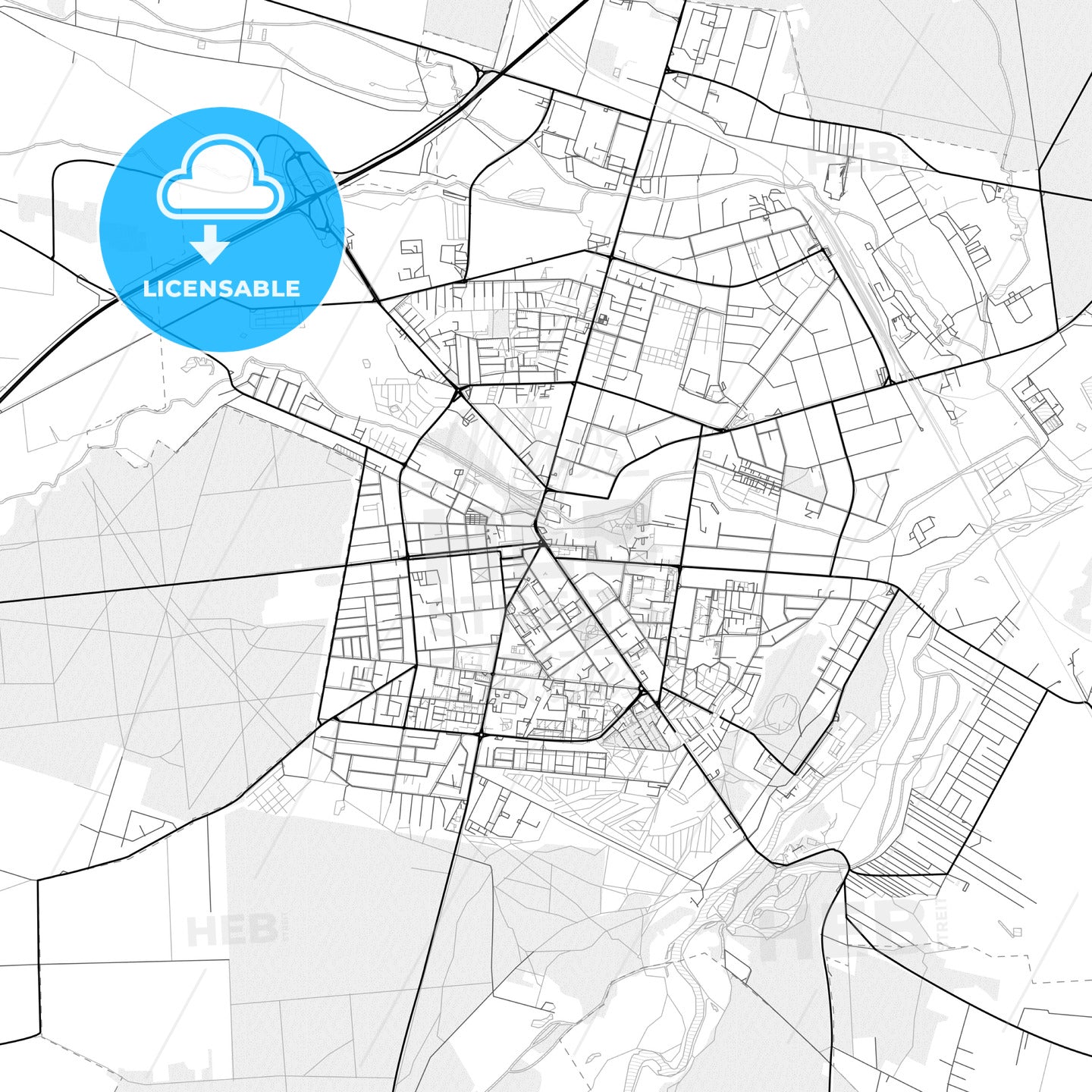 Vector PDF map of Tomaszów Mazowiecki, Poland