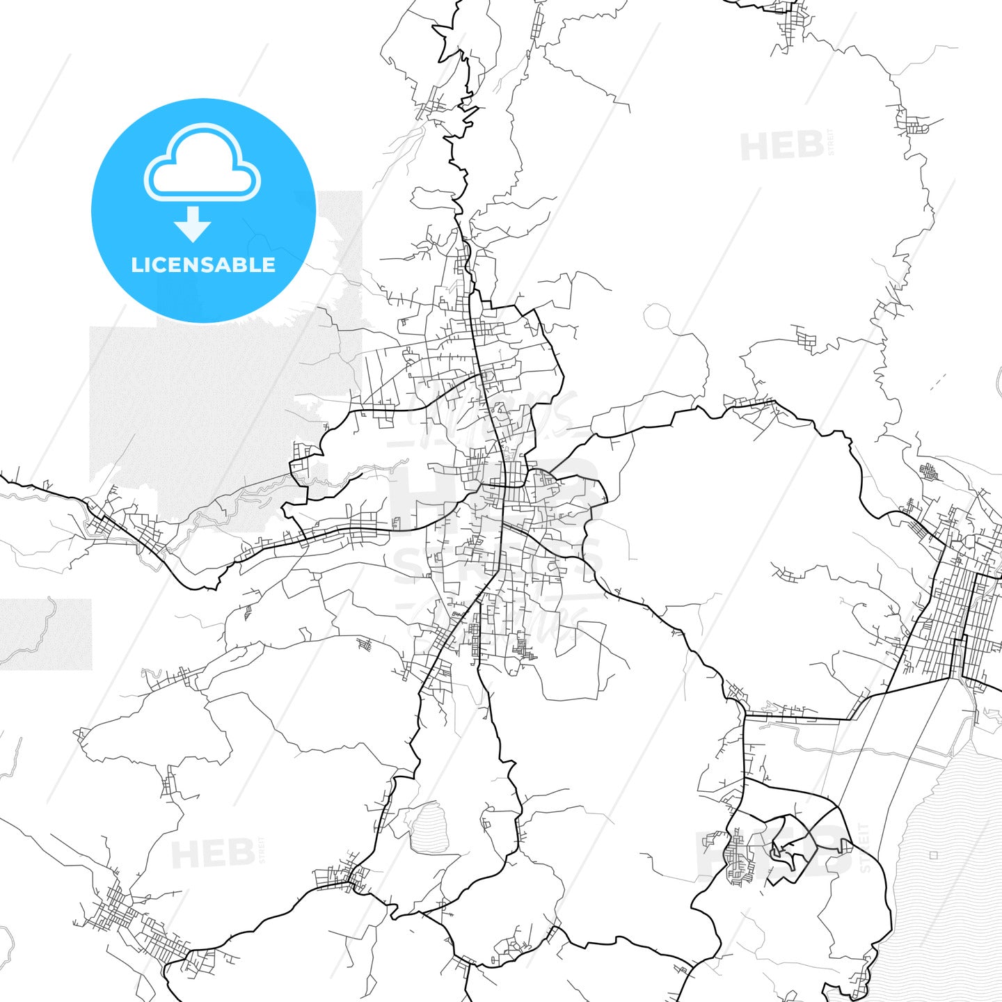 Vector PDF map of Tomohon, Indonesia