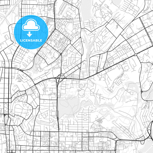 Vector PDF map of Tomsk, Russia