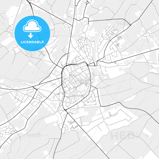 Vector PDF map of Tongeren, Belgium