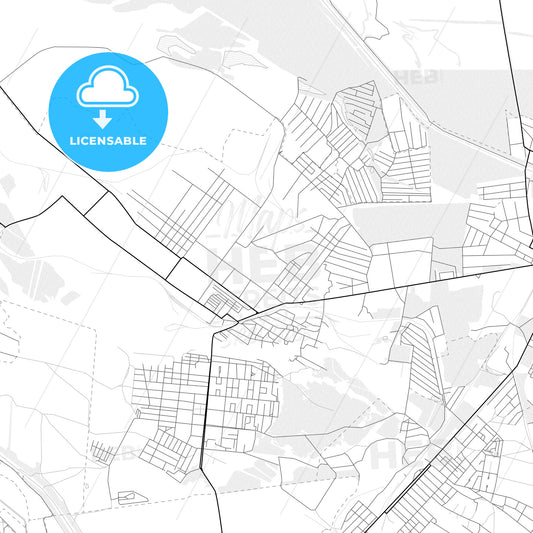 Vector PDF map of Toretsk, Ukraine