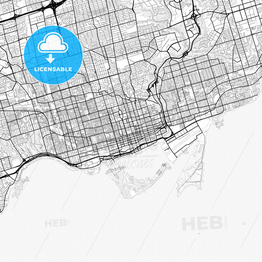 Vector PDF map of Toronto, Canada