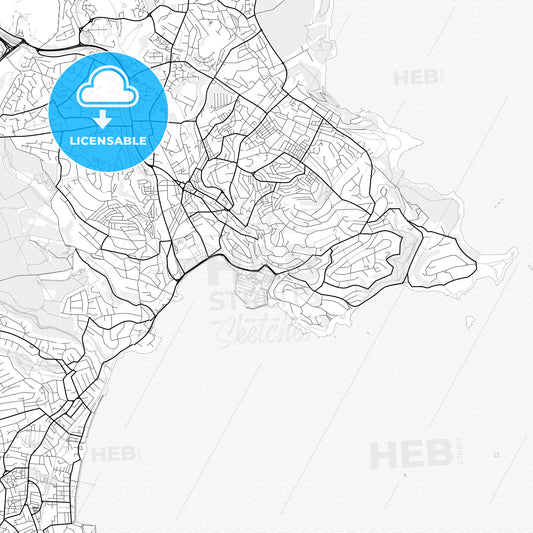 Vector PDF map of Torquay, England