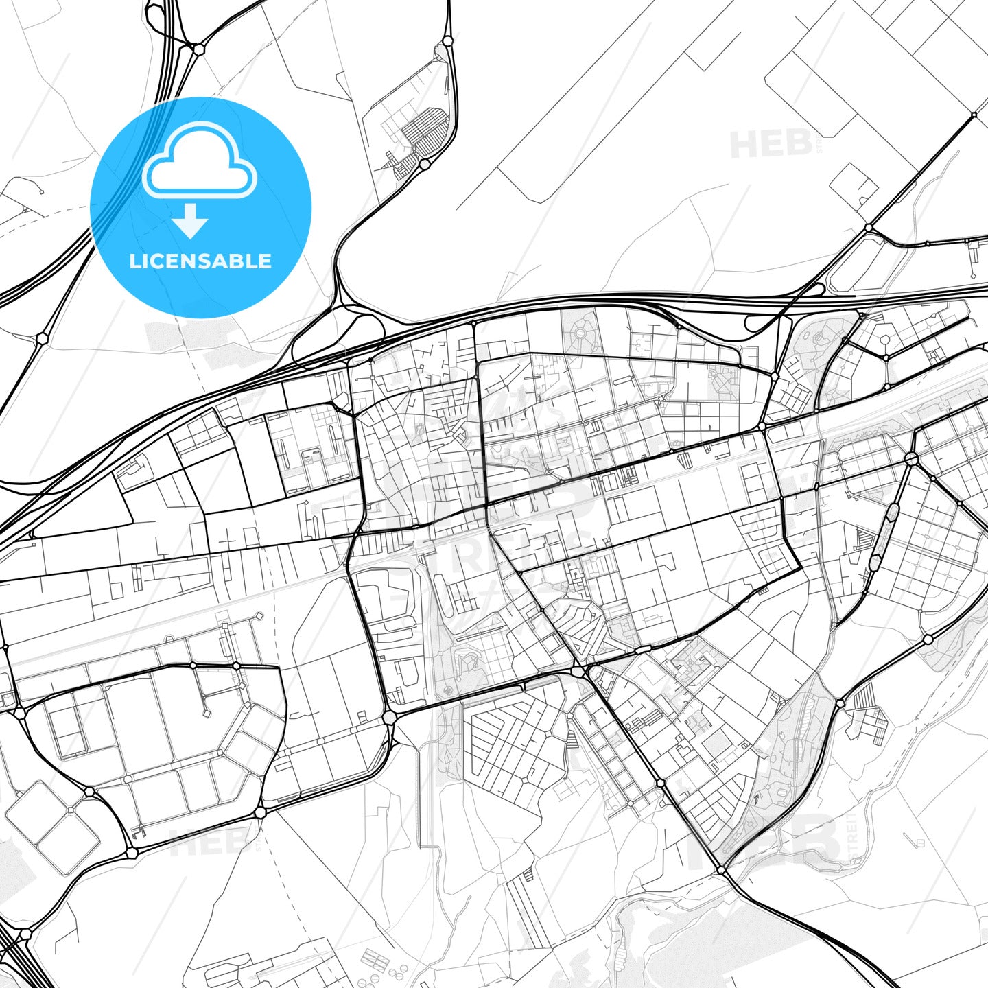 Vector PDF map of Torrejón de Ardoz, Spain