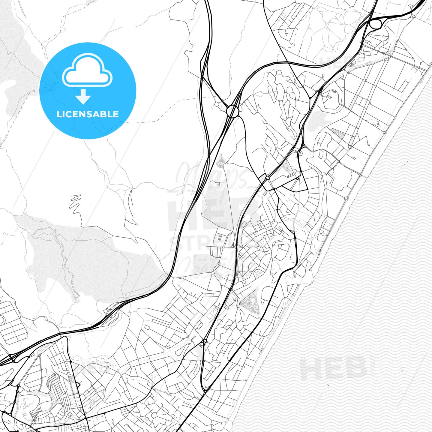 Vector PDF map of Torremolinos, Spain