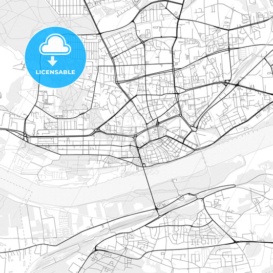 Vector PDF map of Toruń, Poland