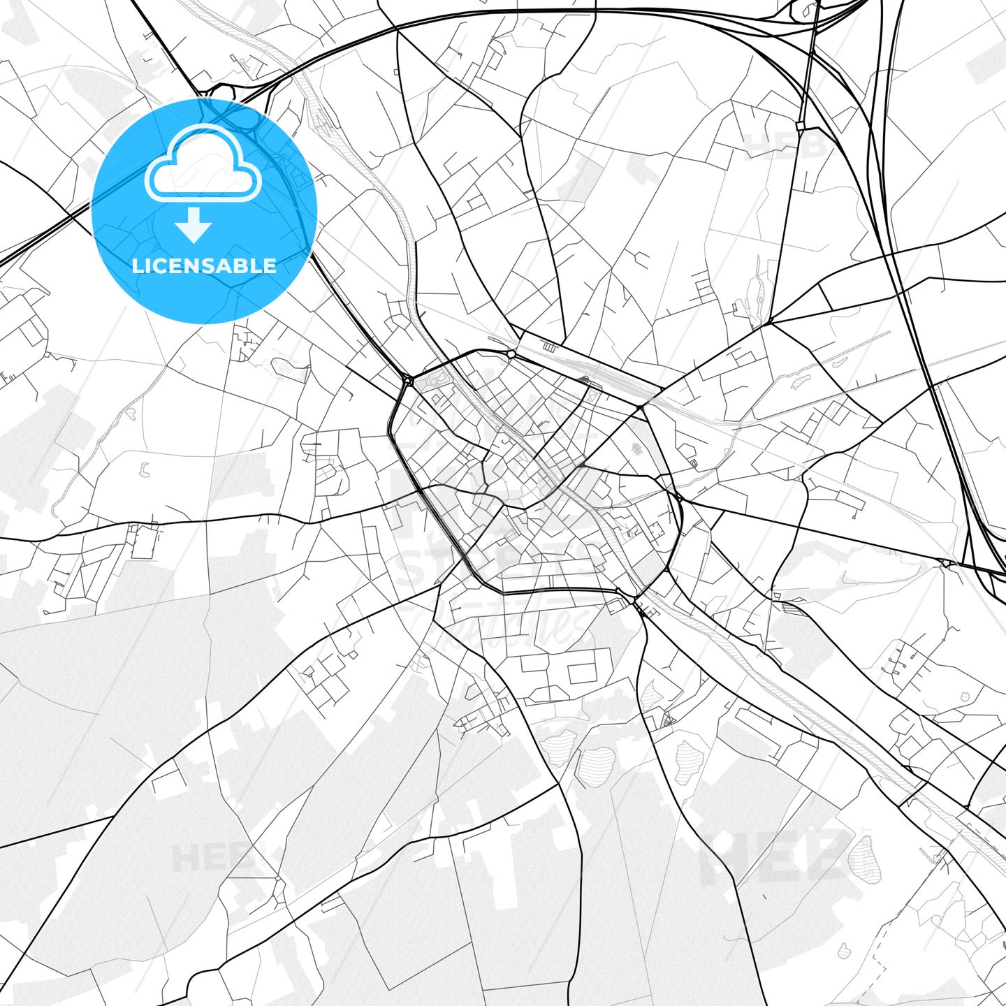 Vector PDF map of Tournai, Belgium